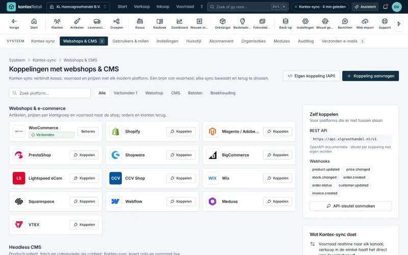 Webshop and accounting integrations